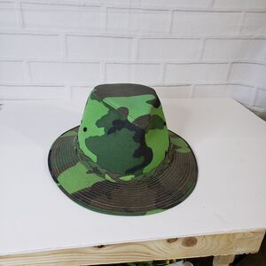 Vintage Artel Green Camo Woodland Camouflage Boonie Hat